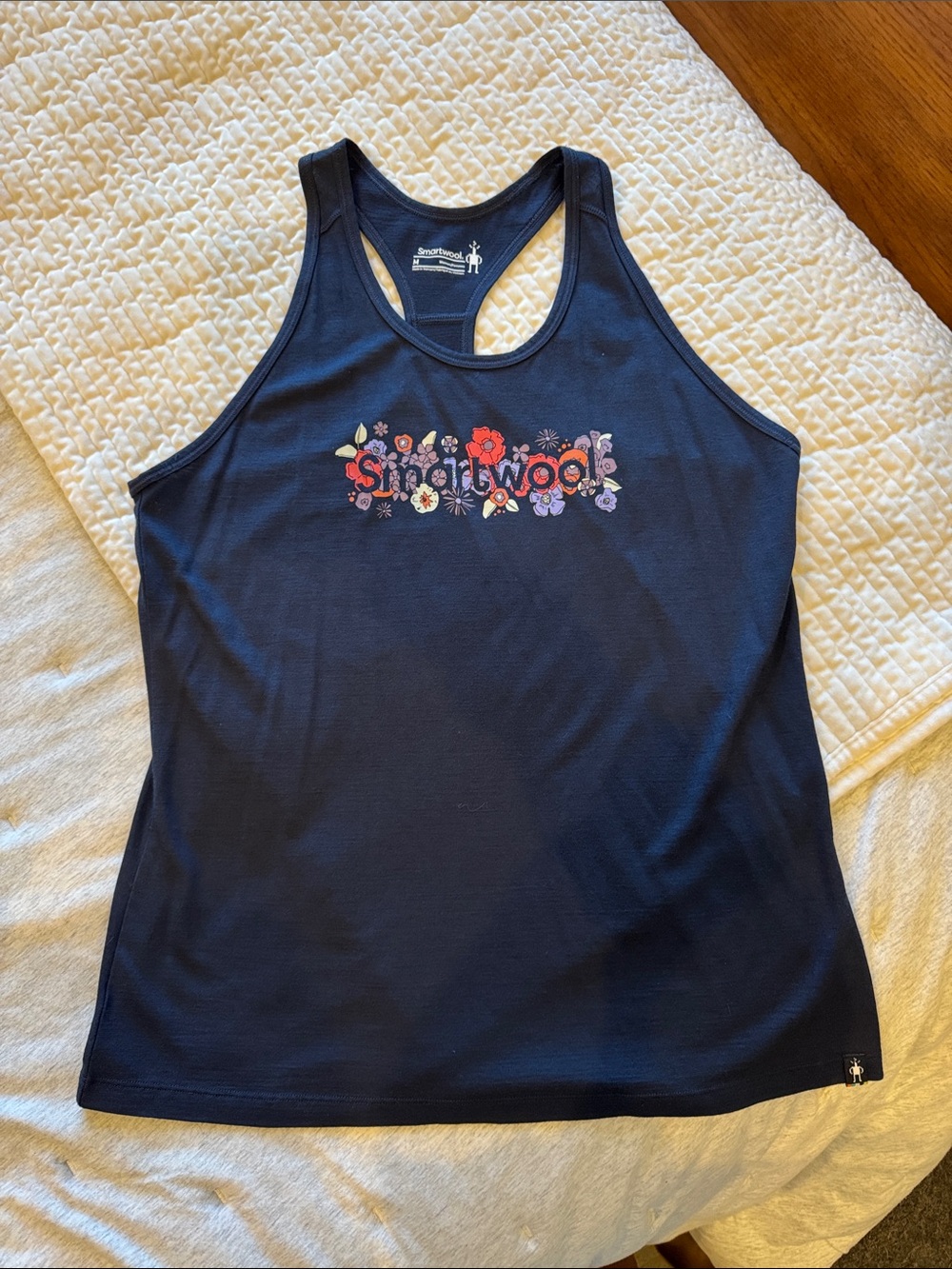 Smartwool Navy Floral Logo Racerback Tank
